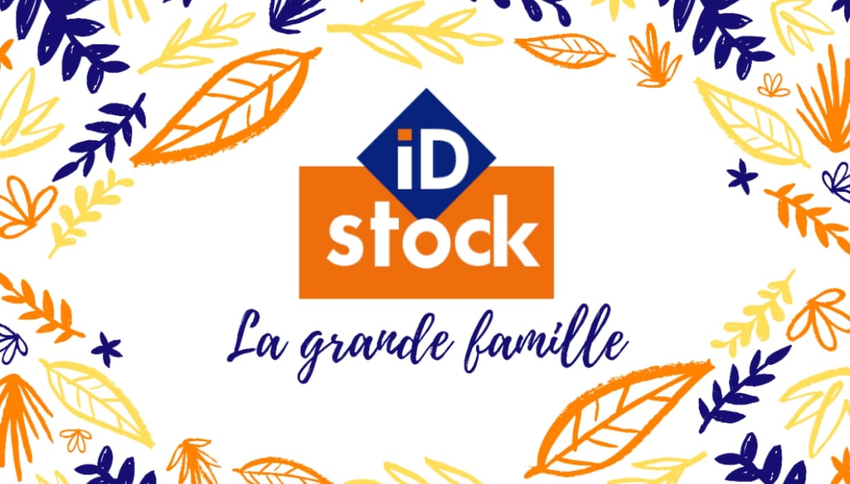 image logo iD Stock texte la grande famille